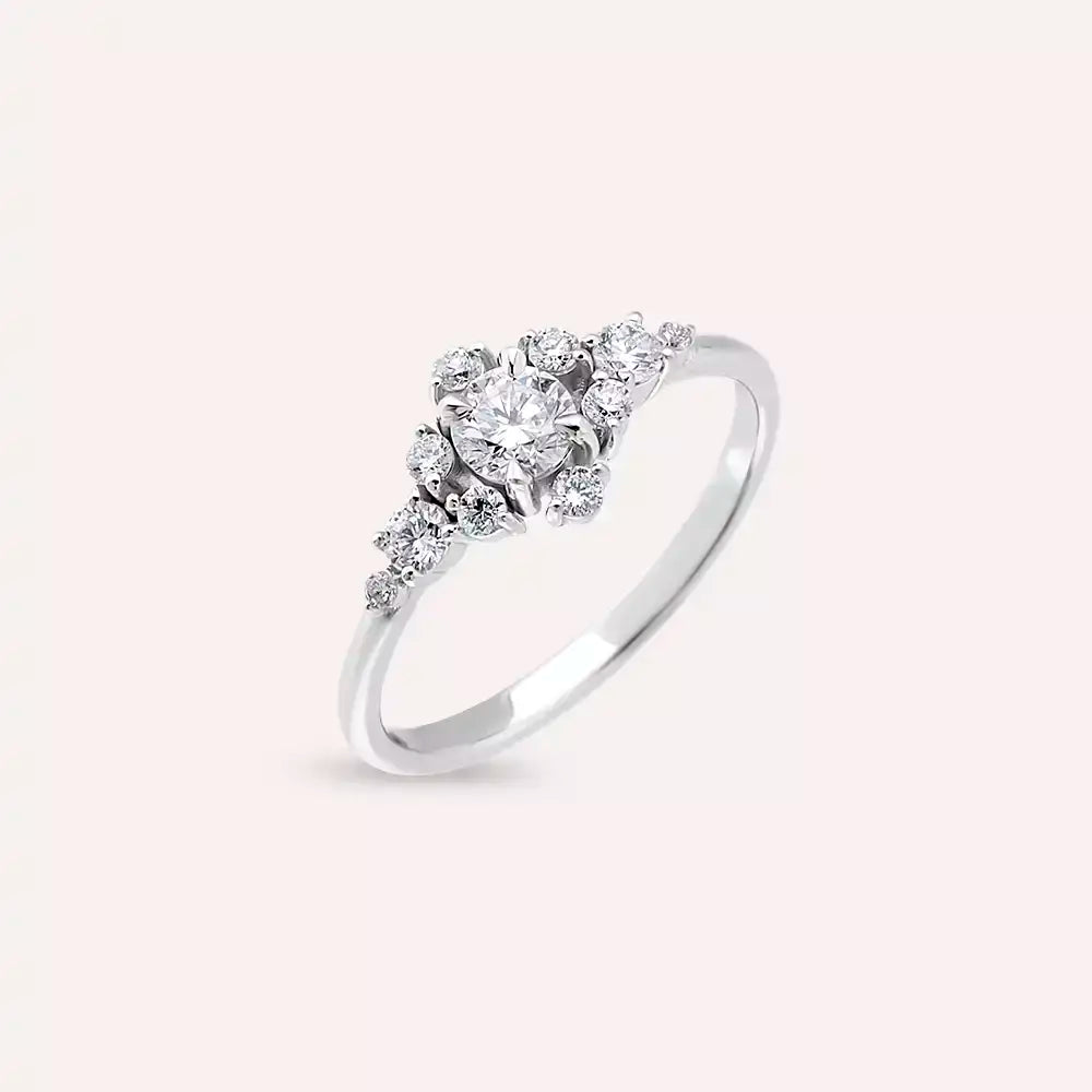 Adore 0.58 CT Pırlanta Taşlı Beyaz Altın Yüzük