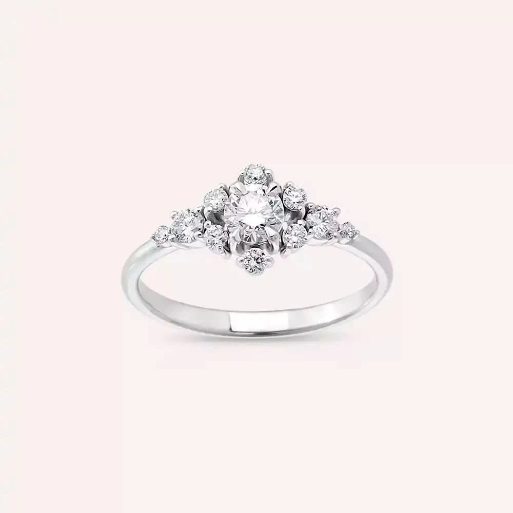 0.58 CT Pırlanta Taşlı Beyaz Altın Yüzük