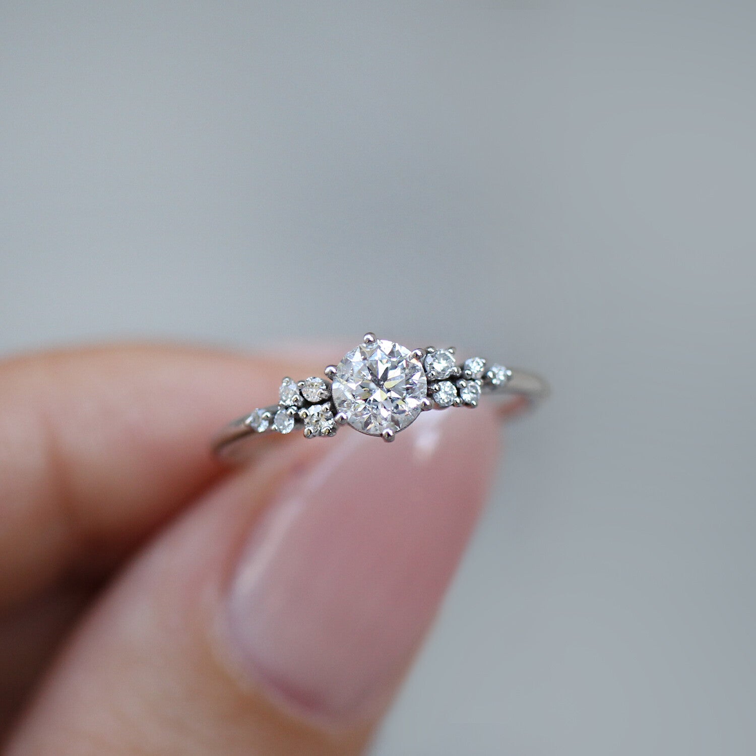 0.60 CT Vintage Özel Tasarım Asimetri Pırlanta Tektaş Yüzük