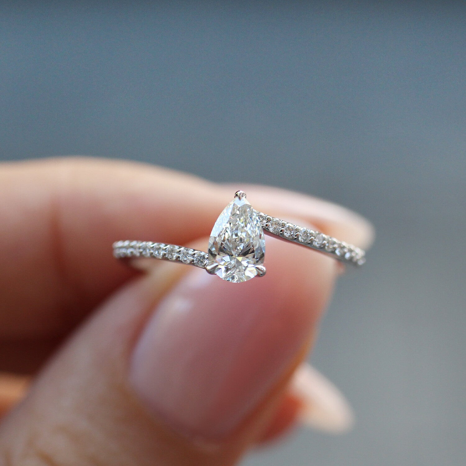 0.60 CT Vintage Tasarım Damla Pırlanta Yüzük