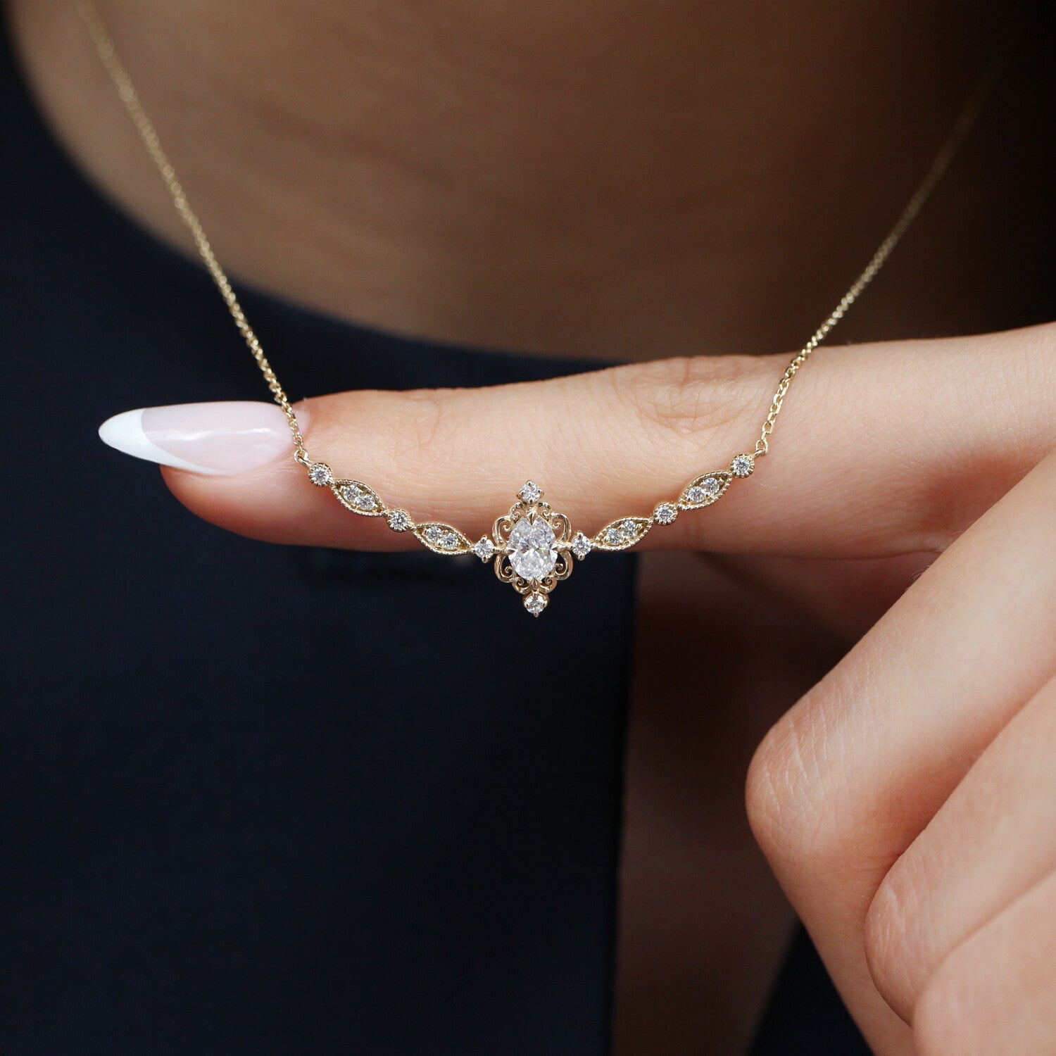 0.60 Karat Vintage Mia Tasarım Pırlanta Kolye