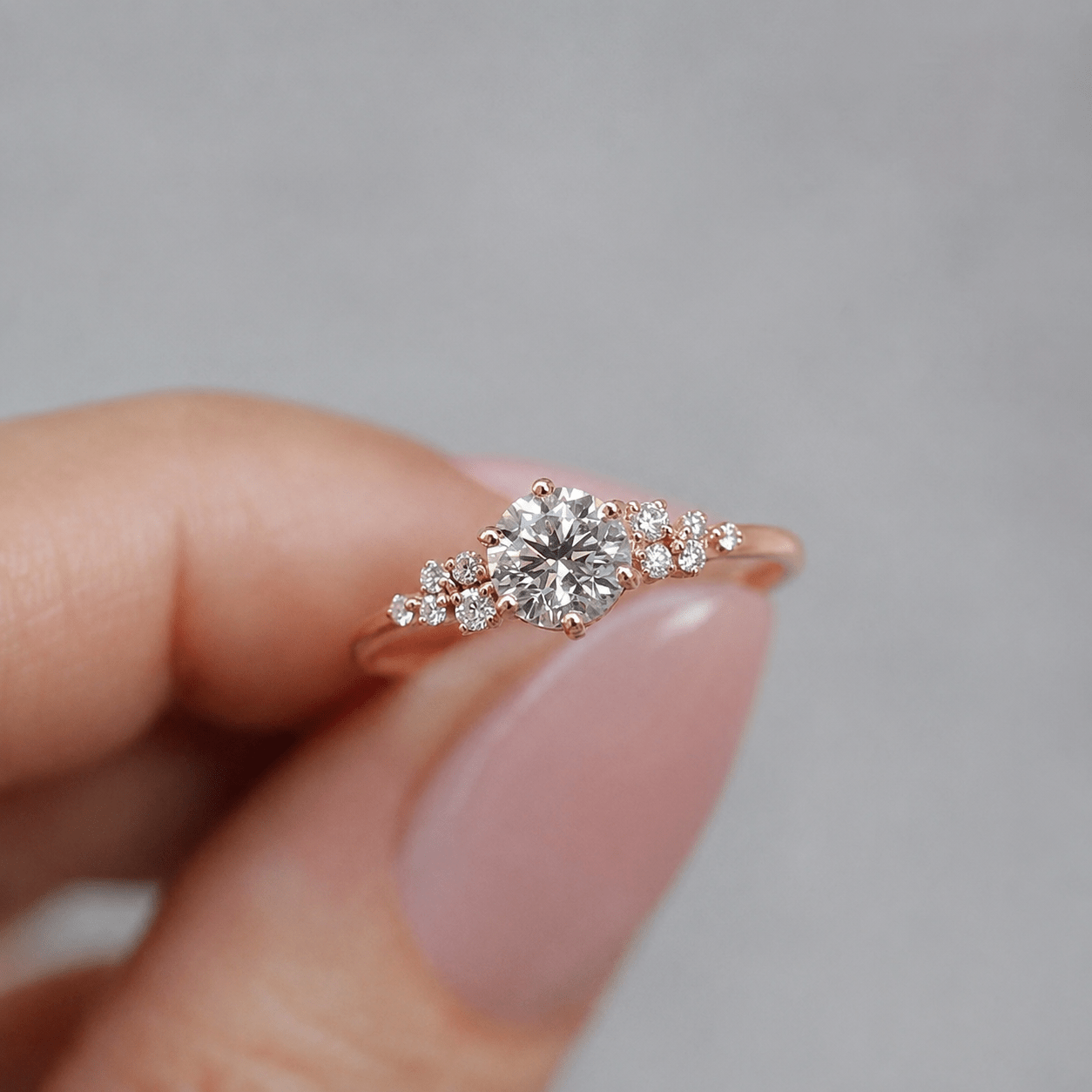 0.60 Karat Vintage Özel Tasarım Asimetri Pırlanta Tektaş Yüzük