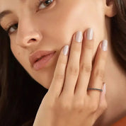 0.63 CT Siyah Pırlanta Taşlı Beyaz Altın Tamtur Yüzük