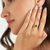 Arist 0.64 CT Multicolor Safir ve Zümrüt Taşlı Sarı Altın Yüzük