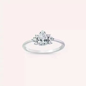 0.65 CT Damla Kesim Pırlanta Taşlı Beyaz Altın Yüzük