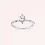 0.65 CT Markiz Kesim Pırlanta Taşlı Beyaz Altın Yüzük