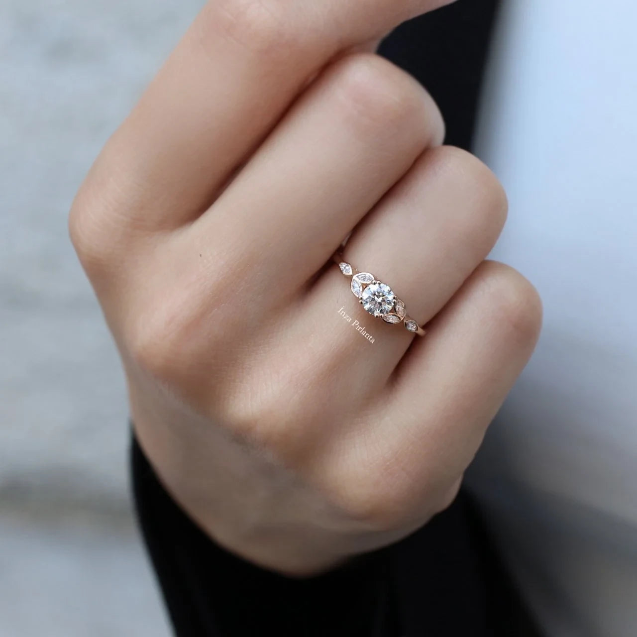 0.65 CT Vintage Tasarım Markiz Pırlanta Yüzük