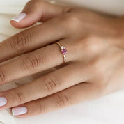Douce 0.66 CT Multicolor Safir ve Pırlanta Taşlı Rose Altın Yüzük