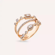 Canto 0.67 CT Damla ve Baget Kesim Pırlanta Taşlı Rose Altın Yüzük