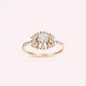 Pollen 0.68 CT Oval Kesim Pırlanta Taşlı Rose Altın Yüzük