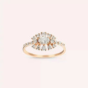 0.68 CT Oval Kesim Pırlanta Taşlı Rose Altın Yüzük