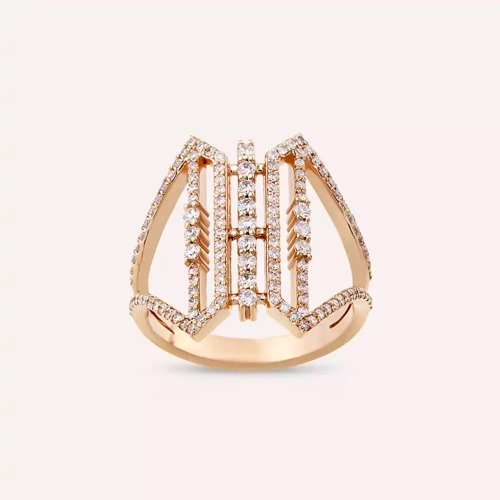 Monarch 0.69 CT Pırlanta Taşlı Rose Altın Yüzük
