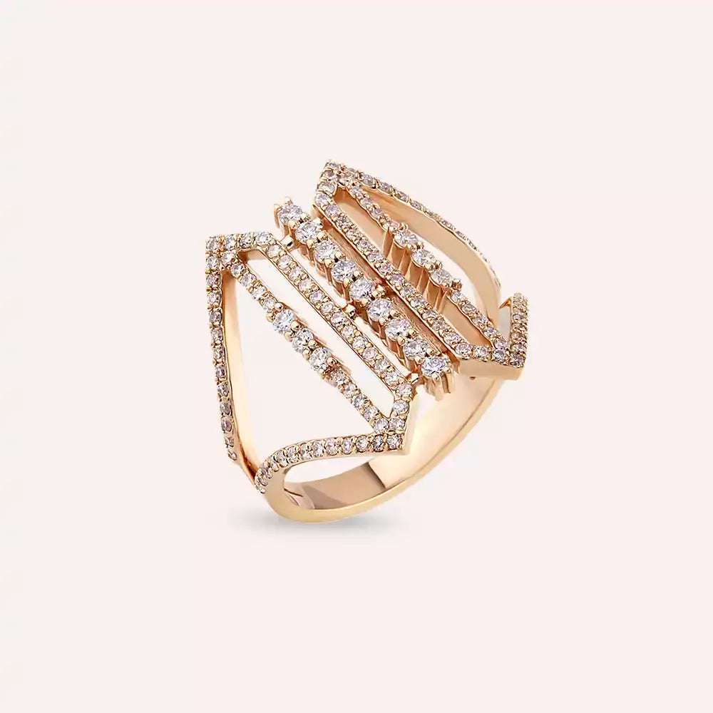 Monarch 0.69 CT Pırlanta Taşlı Rose Altın Yüzük