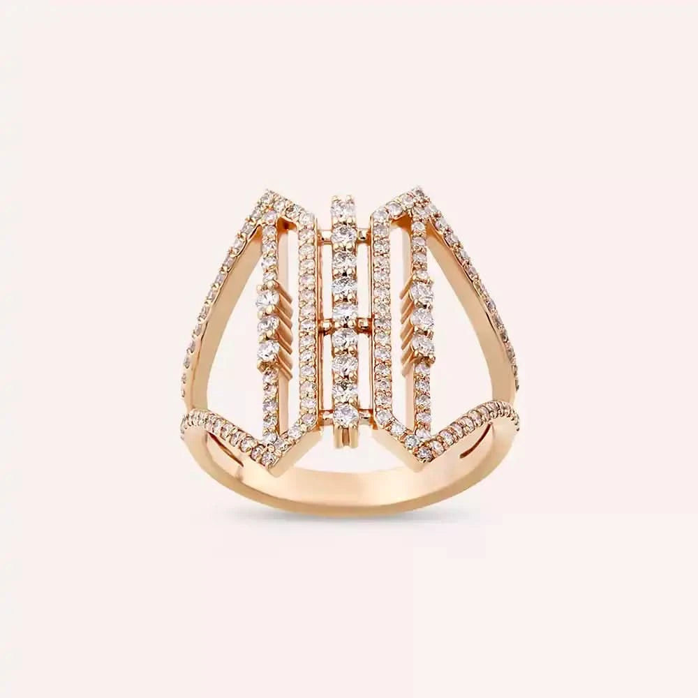 0.69 CT Pırlanta Taşlı Rose Altın Yüzük