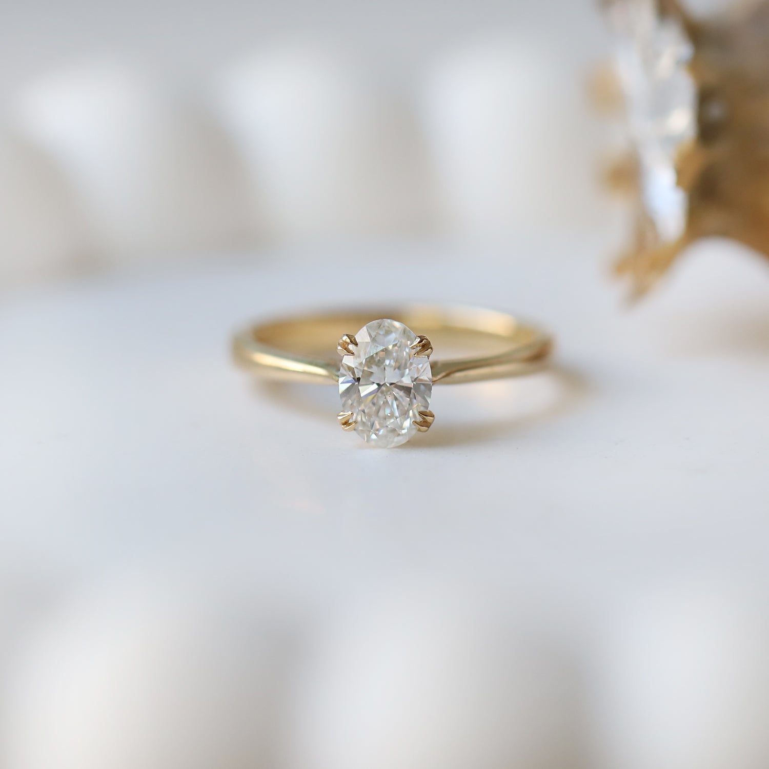 0.75 CT F SI2 GIA Sertifikalı Oval Pırlanta Tektaş Yüzük