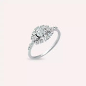 0.70 CT Oval Kesim Pırlanta Taşlı Beyaz Altın Yüzük
