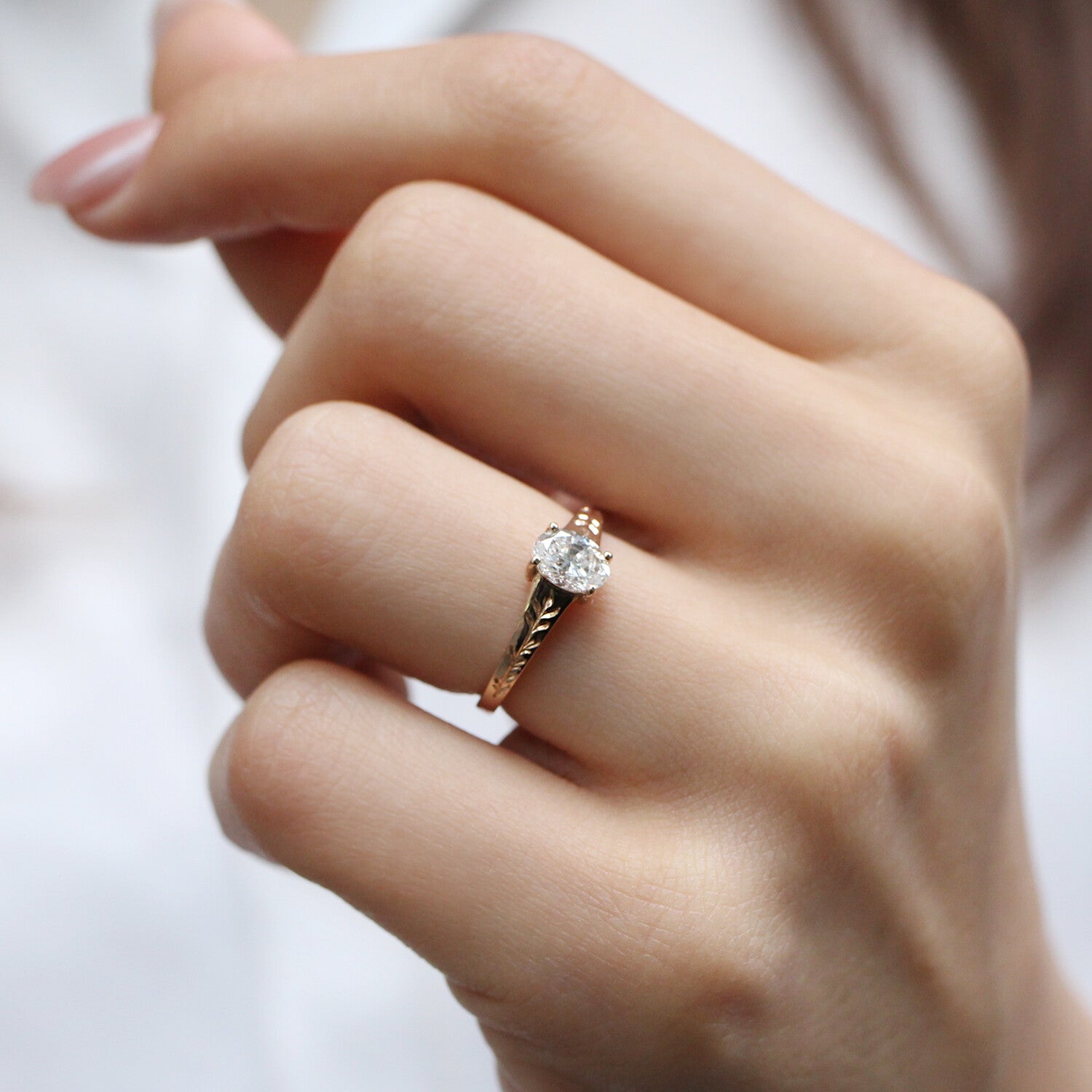 0.70 Karat F SI2 GIA Sertifikalı Vintage Kate Tasarım Pırlanta Yüzük