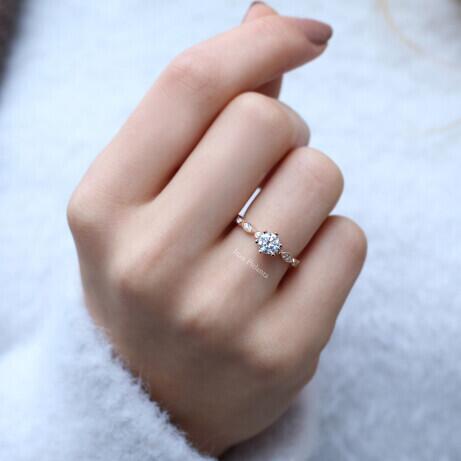 0.72 CT Vintage Tasarım Pırlanta Tektaş Yüzük