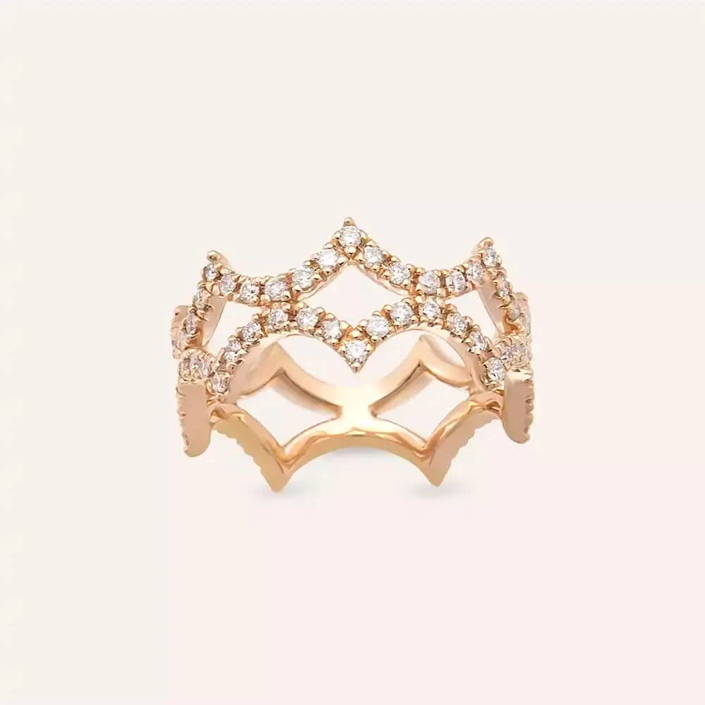 0.73 CT Pırlanta Taşlı Rose Altın Yüzük