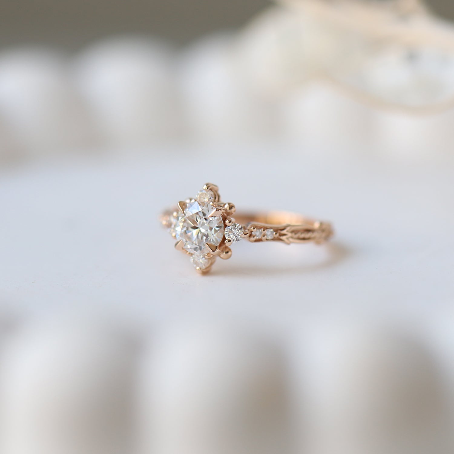 0.75 CT F SI2 GIA Sertifikalı Vintage Florence Pırlanta Yüzük