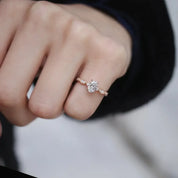 0.82 CT GIA Sertifikalı Vintage Tasarım Oval Pırlanta Tektaş Yüzük