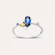 Arist 0.83 CT Multicolor Safir ve Pırlanta Taşlı Beyaz Altın Yüzük