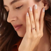 Chroma 0.84 CT Brown Pırlanta ve Pink Safir Taşlı Rose Altın Yüzük