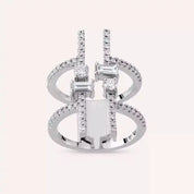 0.87 CT Baget Pırlanta Taşlı Beyaz Altın Yüzük
