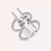 0.87 CT Baget Pırlanta Taşlı Beyaz Altın Yüzük