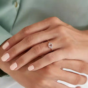 Navy 0.86 CT Multicolor Safir ve Pırlanta Taşlı Beyaz Altın Yüzük