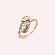 0.88 CT Damla Pırlanta Taşlı Rose Altın Yüzük