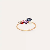 Candy 0.89 CT Multicolor Safir ve Pırlanta Taşlı Rose Altın Yüzük