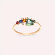 Cosmo 0.92 CT Multicolor Safir ve Pırlanta Taşlı Rose Altın Yüzük