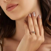 Cosmo 0.92 CT Multicolor Safir ve Pırlanta Taşlı Rose Altın Yüzük