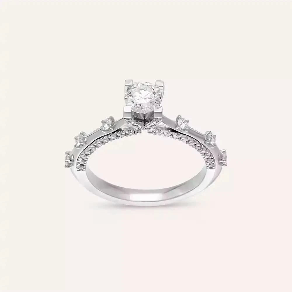 0.92 CT Pırlanta Taşlı Beyaz Altın Yüzük