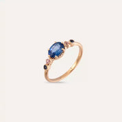 Fiver 0.94 CT Multicolor Safir Taşlı Rose Altın Yüzük