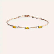 0.98 CT Yellow Safir ve Pırlanta Taşlı Bileklik