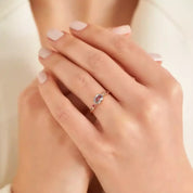 Fiver 0.99 CT Multicolor Safir Taşlı Rose Altın Yüzük