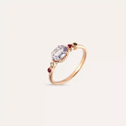 Fiver 0.99 CT Multicolor Safir Taşlı Rose Altın Yüzük