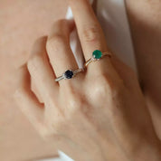 Twine 0.99 CT Safir ve Pırlanta Taşlı Beyaz Altın Yüzük