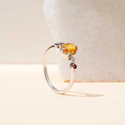 1.02 CT Multicolor Safir ve Pırlanta Taşlı Beyaz Altın Yüzük