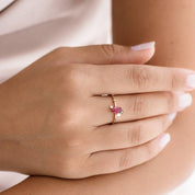 1.07 CT Yakut ve Multicolor Safir Taşlı Rose Altın Yüzük