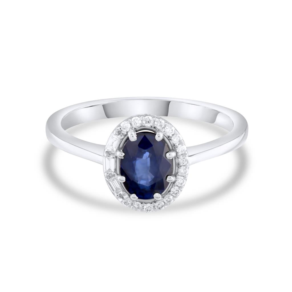 1,11 Karat Pırlanta Oval Safir Yüzük