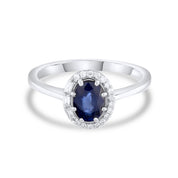 1,11 Karat Pırlanta Oval Safir Yüzük
