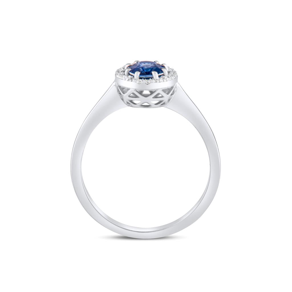 1,11 Karat Pırlanta Oval Safir Yüzük