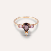 1.16 CT Multicolor Safir ve Pırlanta Taşlı Rose Altın Yüzük