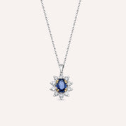 1.16 CT Safir ve Pırlanta Taşlı Anturaj Kolye