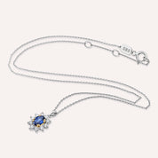 1.16 CT Safir ve Pırlanta Taşlı Anturaj Kolye