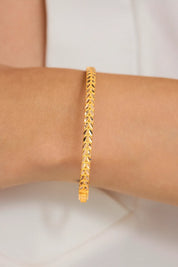 14 Ayar Altın Yapraklı Kelepçe