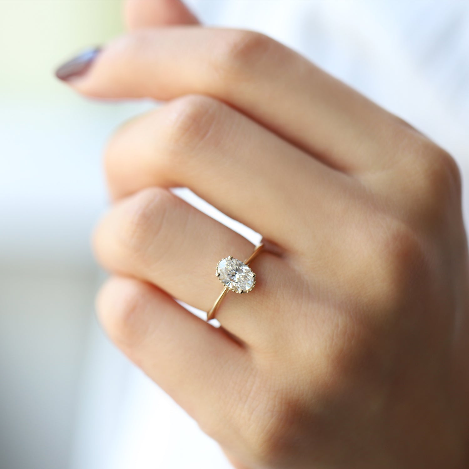 1.00 CT E SI1 GIA Sertifikalı Oval Tektaş Yüzük